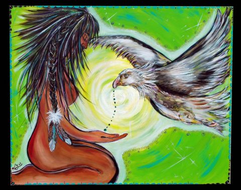 le Souffle de l'aigle - Peinture - Ludivine Bignolas