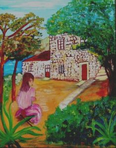 Peinture de Paoli: La vieille maison de Portigliolo