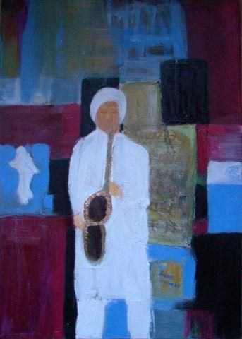 le saxophoniste de l'au delà - Peinture - sandrine errera