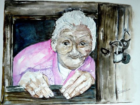 L'artiste atelier mauve - la vielle dame