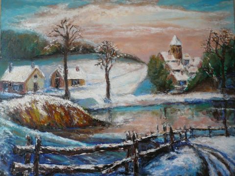 paysage de neige - Peinture - casc art