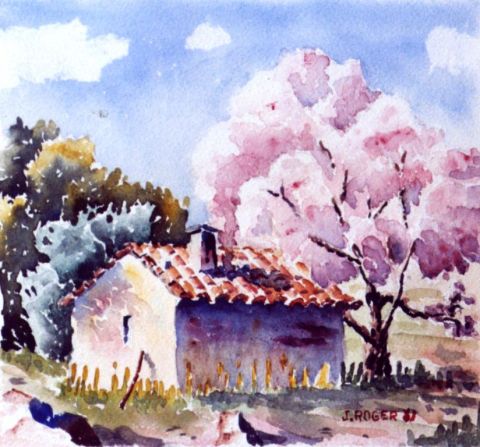 Le cabanon à l'amandier - Peinture - ROGER J Le cabanon à l'amandier - Peinture - ROGER J