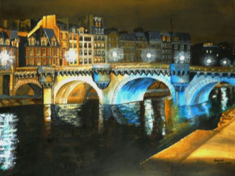 LE PONT NEUF A PARIS - Peinture - alain janel LE PONT NEUF A PARIS - Peinture - alain janel