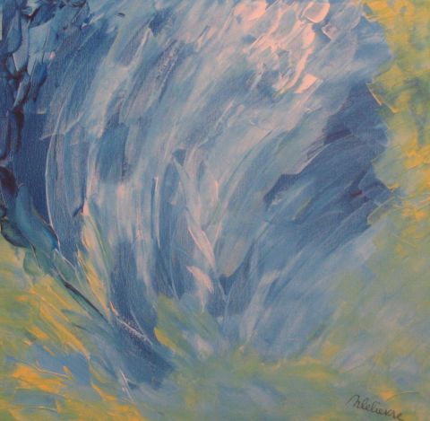 vague série bleue 2 - Peinture - Nicole Lelievre