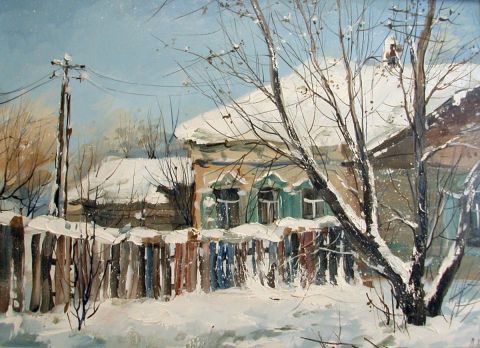 Village russe. - Peinture - larissaart