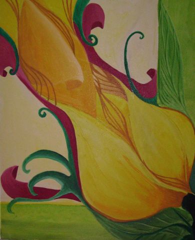 Fleur et pousse - Peinture - Sylvie Verchere Merle