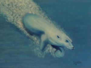 Peinture de Christine Poliquin: Ours polaire