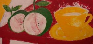 Voir le détail de cette oeuvre: La tasse jaune et pommes vertes