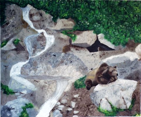 Ours grizzly - Peinture - Christine Poliquin