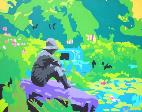 Cascade et bassin - Peinture - PERREAULT Suzanne Cascade et bassin - Peinture - PERREAULT Suzanne