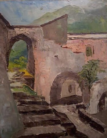L'artiste Aurelio Padovani - escalier