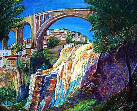 Le pont de Sidi Rached - Peinture - Paoli