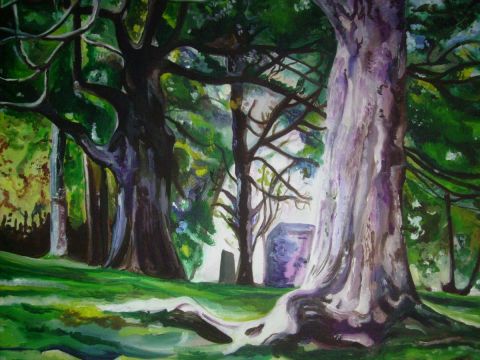 Forêt des ombres - Peinture - Valerie Anne