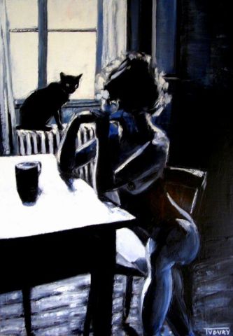 Le chat noir - Peinture - Tudury Gallery