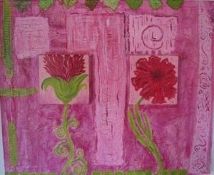 Voir cette oeuvre de NICOLE CHANDON-GABARD: deux fleurs rouges