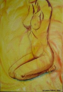 Peinture de Makrof Karima: Nude Sitting