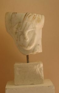Sculpture de Brigitte PERRAULT: tête bysantine