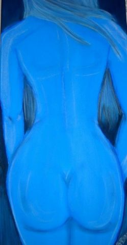 femme bleu - Peinture - Amandine