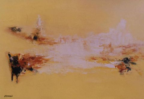paysage jaune - Peinture - donato Germano