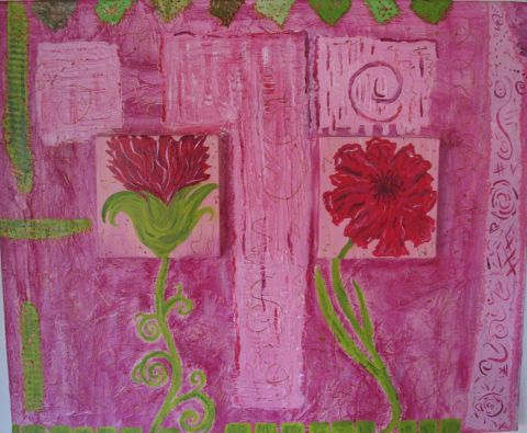 L'artiste NICOLE CHANDON-GABARD - deux fleurs rouges