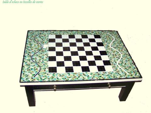 Table d'echecs - Mosaique - DELPHINE latowicki