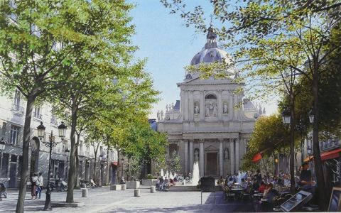 La place de la Sorbonne - Peinture - Thierry Duval La place de la Sorbonne - Peinture - Thierry Duval