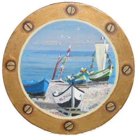 Au 15 août Yport - Peinture - DESNOYERS Au 15 août Yport - Peinture - DESNOYERS