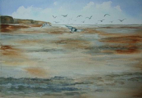 A marée basse - Peinture - Nabou