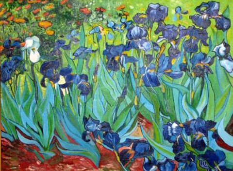 Les iris  - Peinture - Martine YVOREL