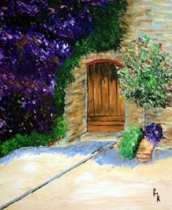 Peinture de Pierre MARTIN-RIGAUD: La porte fleurie