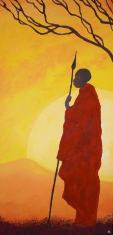 Guerrier masaï - Peinture - Matt