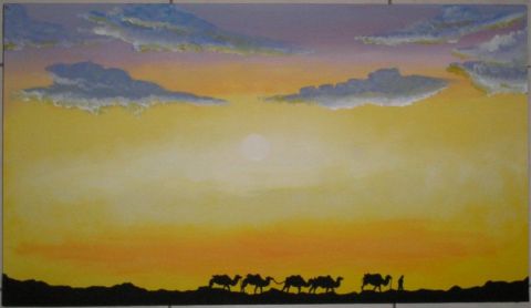 Crépuscule au sahara - Peinture - Matt