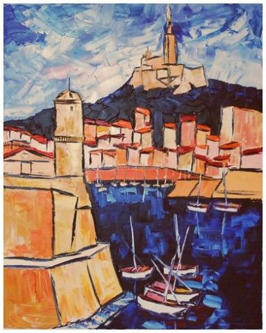L'artiste JIEL - L'ENTREE SUR VIEUX PORT DE MARSEILLE, SOUS LE REGARD DE LA BONNE MERE L'artiste JIEL - L'ENTREE SUR VIEUX PORT DE MARSEILLE, SOUS LE REGARD DE LA BONNE MERE