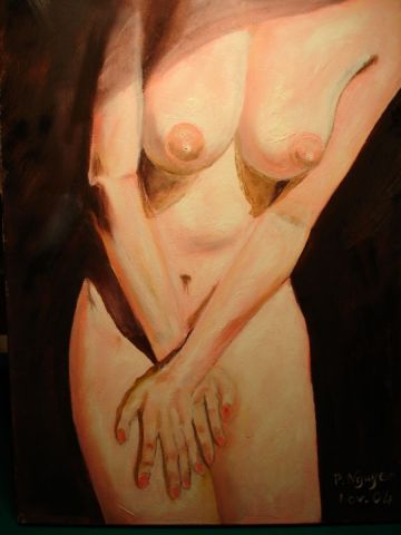 L'artiste patrick nguyen - mains croisées en rose