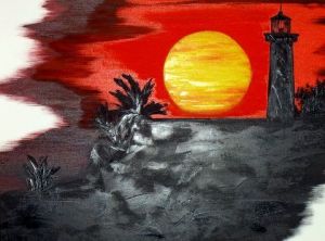 Peinture de A BRUNELLO: Phare rouge