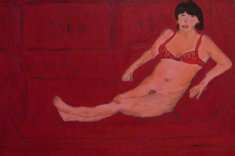 L'artiste guthleber - Le canapé rouge