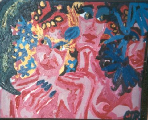 Les trois grâces célébrant le printemps - Peinture - Chloee Les trois grâces célébrant le printemps - Peinture - Chloee