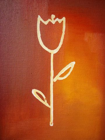 Fleur n°2 - Peinture - cadoyo