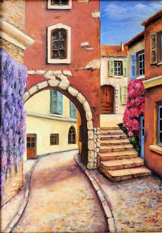 vieux village, cote d'azur - Peinture - marc LEJEUNE vieux village, cote d'azur - Peinture - marc LEJEUNE