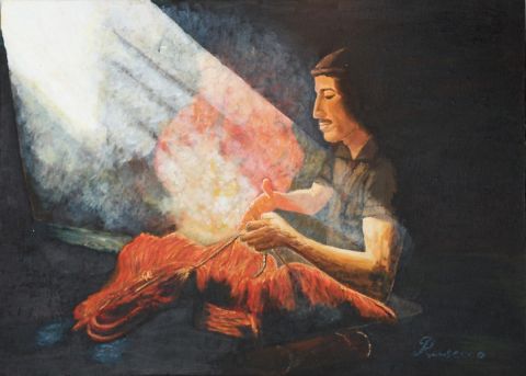 The Wool Dyer - Peinture - Rusecco