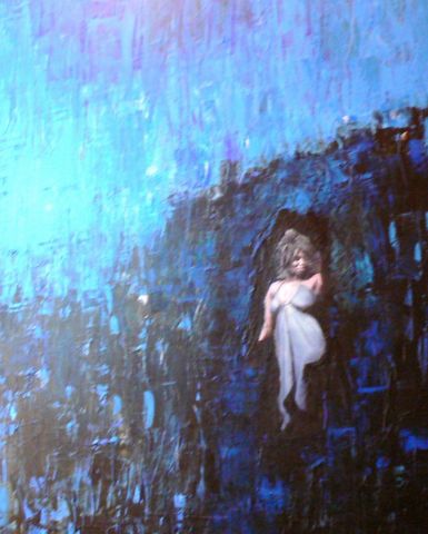 femme dans le blues - Peinture - Joelle  Mahaut