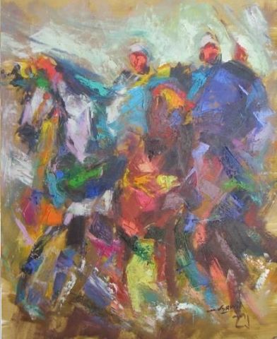 Les cavaliers - Peinture - drissnyami