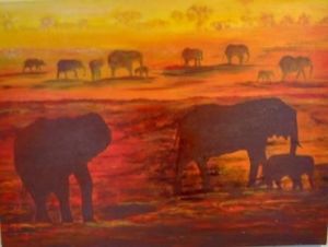 Voir cette oeuvre de domnanteuil: les éléphants orange