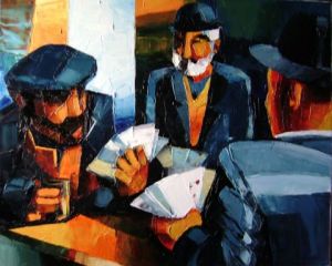 Peinture de RIBEIRO: Les joueurs de cartes