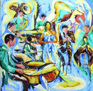 Peinture de Jean-Luc LOPEZ: Voix de jazz