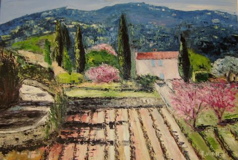 Peinture : Printemps dans la campagne Cassidaine - MARIE-THERESE VION Peinture : Printemps dans la campagne Cassidaine - MARIE-THERESE VION