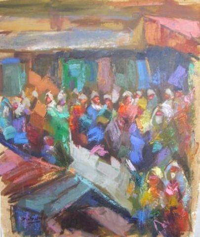 Au marché du village - Peinture - drissnyami