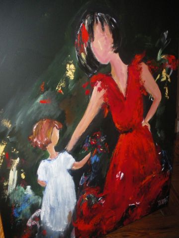 L'artiste josiane couret - l'enfant aux fleurs