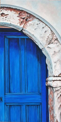 Porte bleue à Eborio - Peinture - Henri CAPELL
