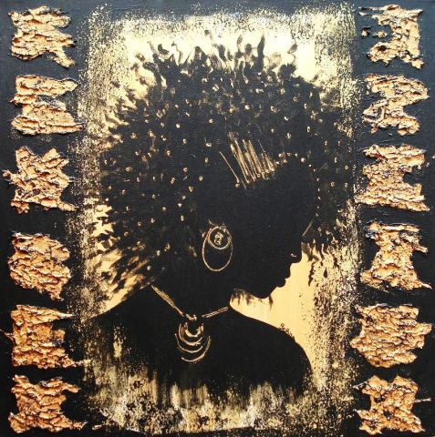 Gold Afrik III - Peinture - bettina